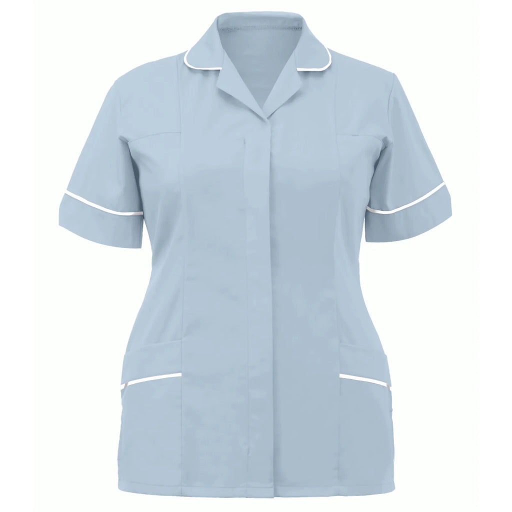 Women Nurses Uniform Clinic Care Clothing T-Shirt Summer Ladies Lapel Short Sleeve Scrubs Tops Work Wear Nursing Uniforms