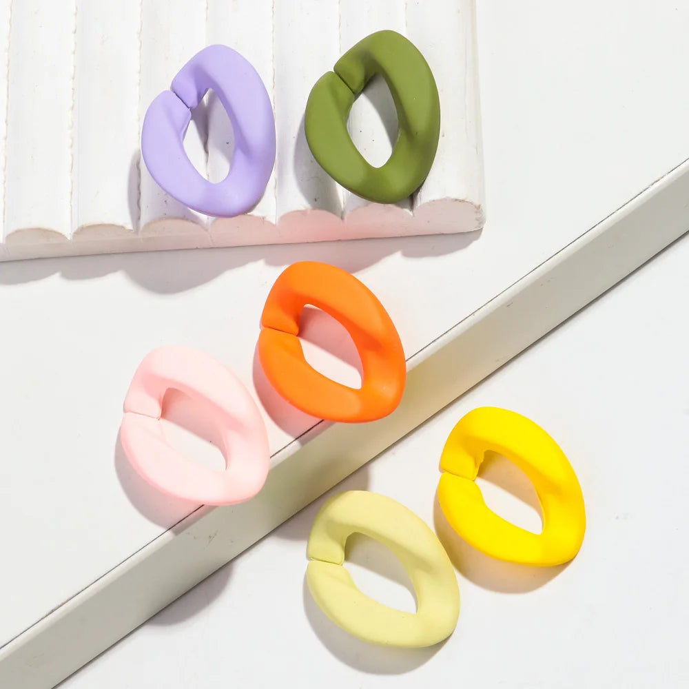20pcs 20x30mm Acrylic Frosted Square Link Chain Loose Beads
