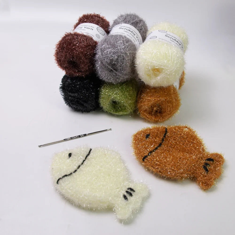Scrubby Yarn for Scrubbies 6pcs Scrubbing Yarn Multi Colored