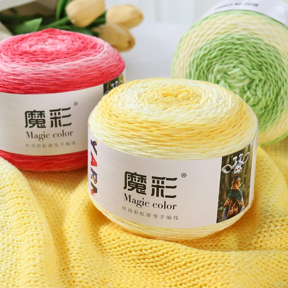 Cake Yarn for Knitting Crochet Gradient Color Medium Worsted Soft  for DIY Scarf