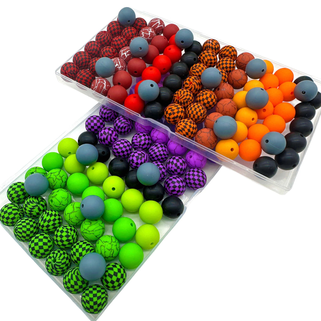 140pcs Watermark Series Silicone Beads mixed focal beads