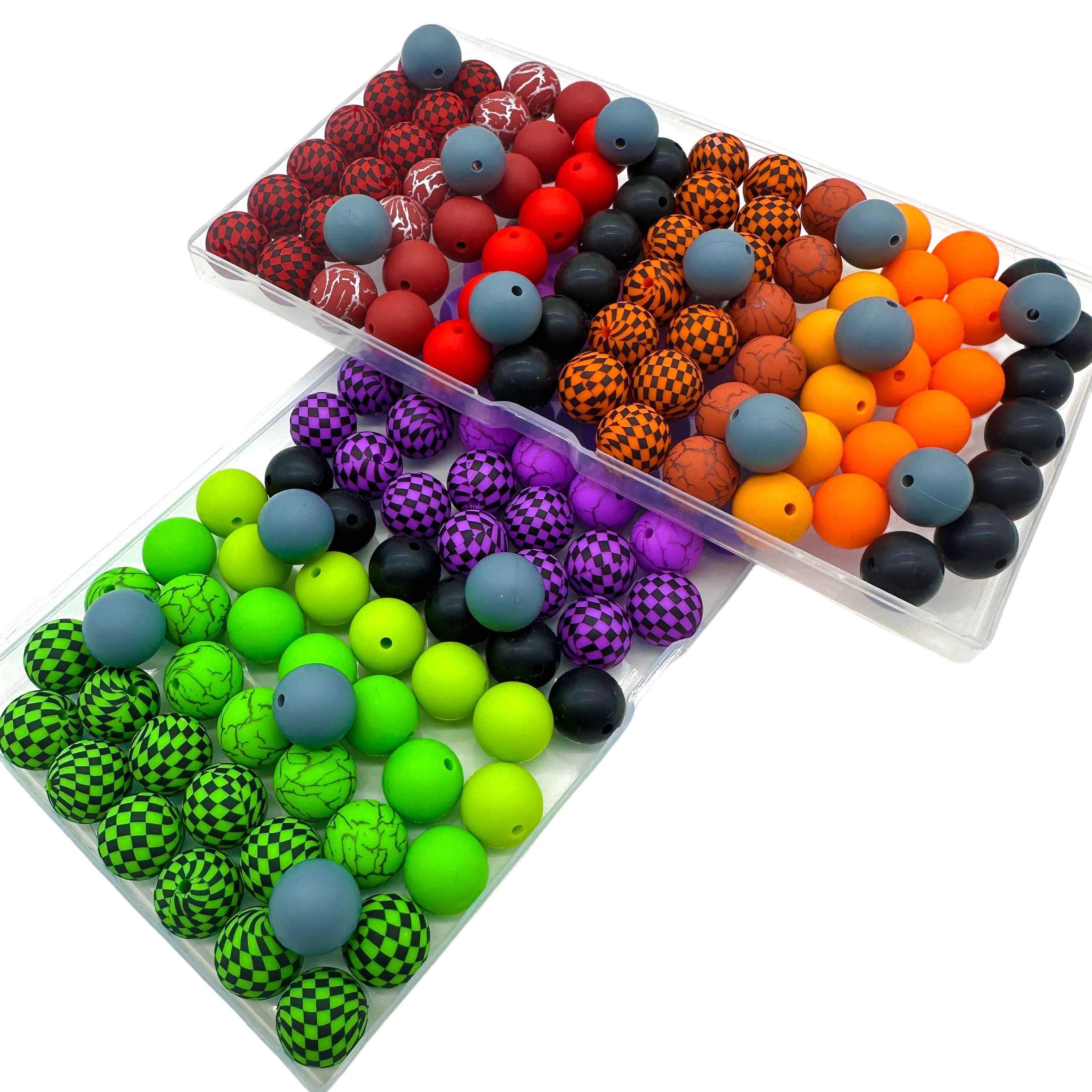 140pcs Watermark Series Silicone Beads mixed focal beads