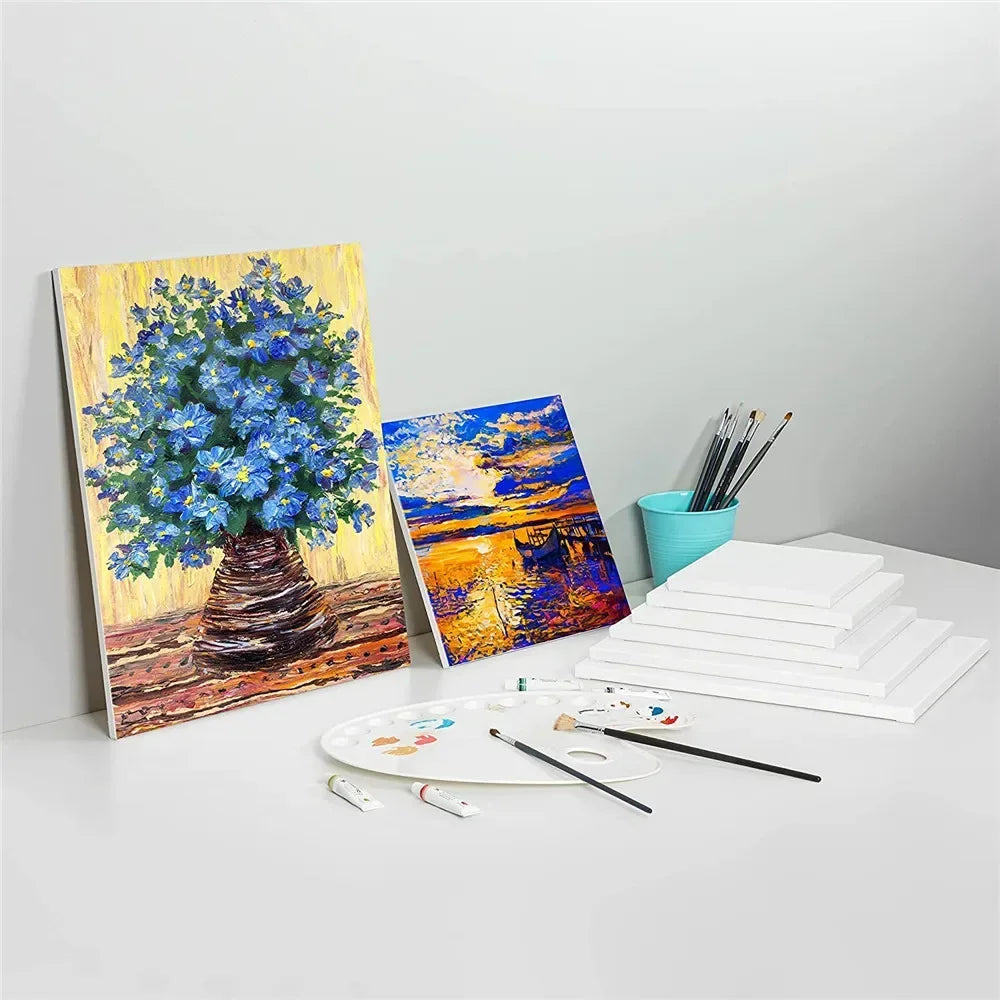 4pcs/pack Professional Stretched Canvas Primed White