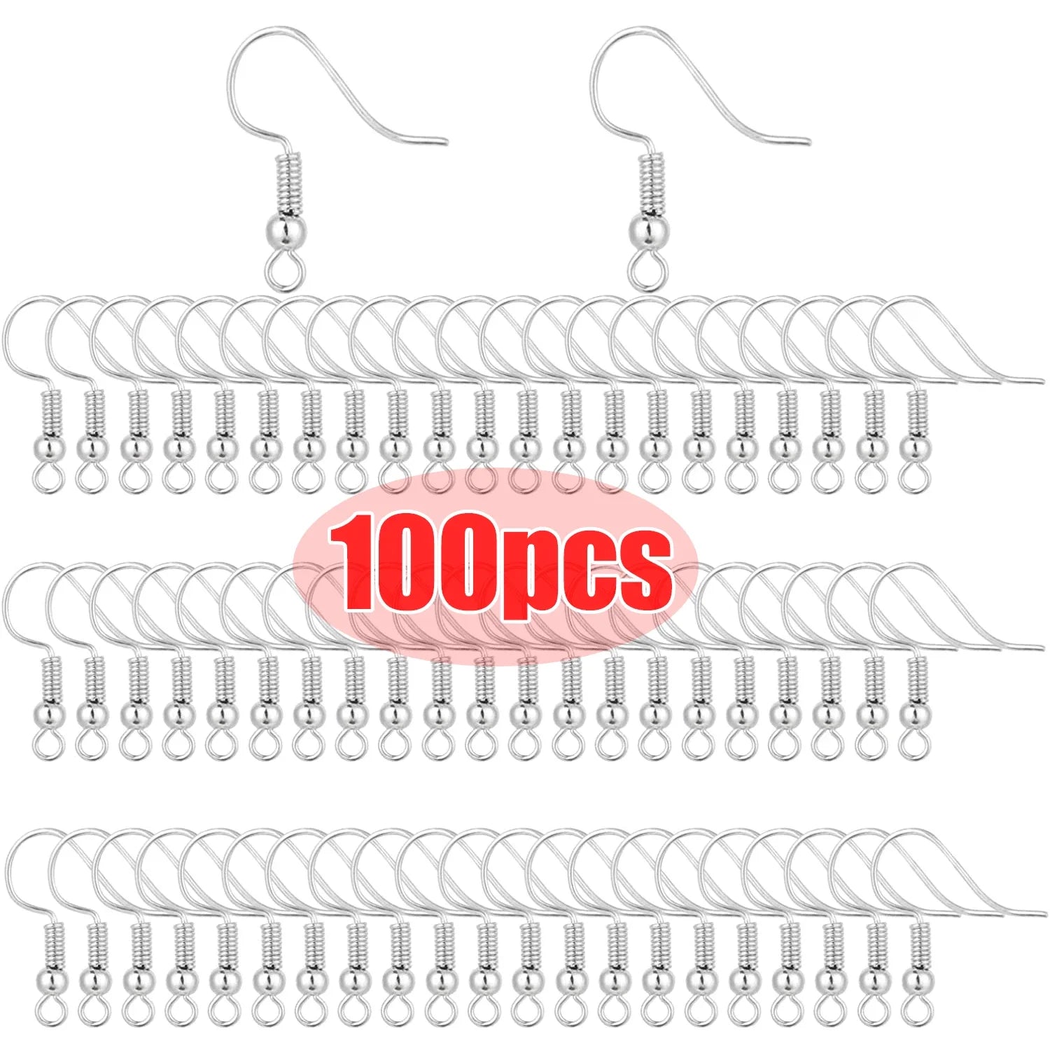 100/200pcs DIY Earring Clasps Hooks Stainless Steel Hypoallergenic for DIY jewlery