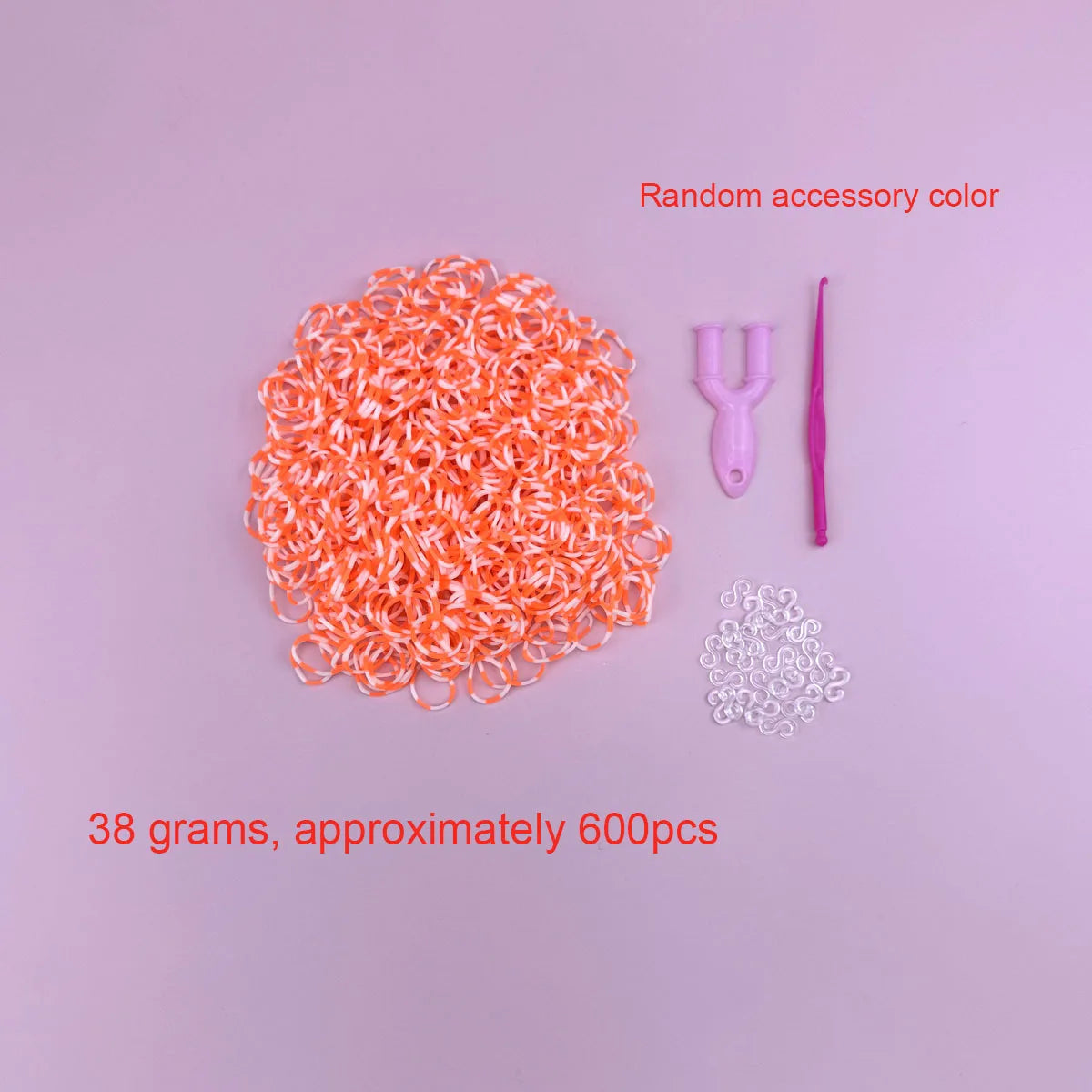 600Pcs Color Rubble Loom Bands Bracelets Kit Girl Gift DIY Jewelry Making