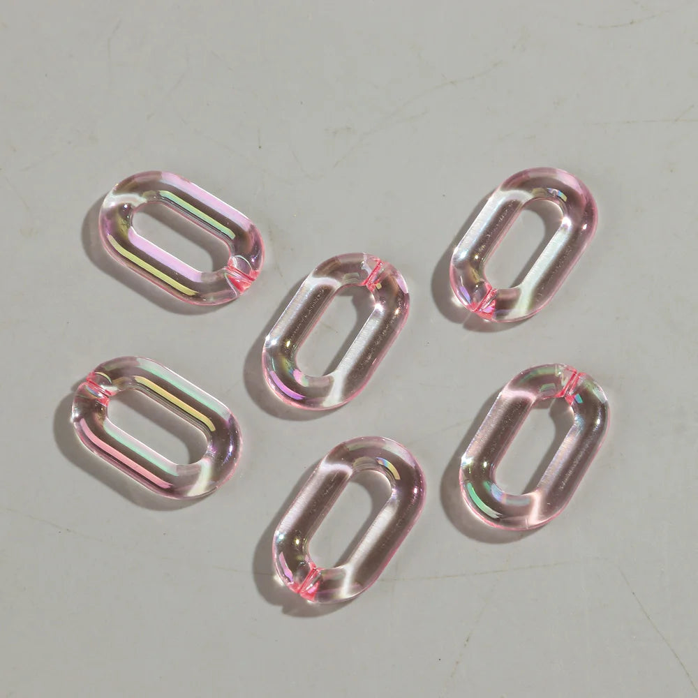 Colorful 20pc Transparent Oval LinkOval Link Chain Beads