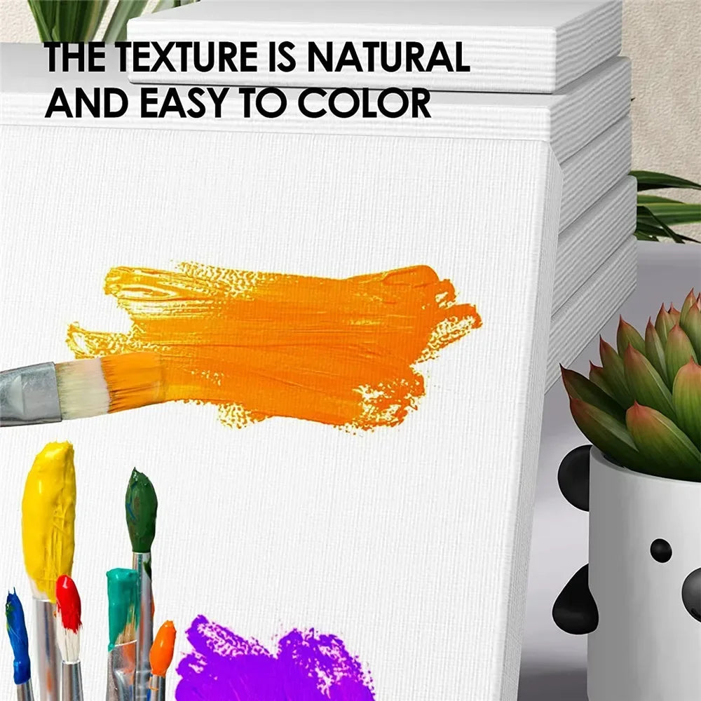 4pcs/pack Professional Stretched Canvas Primed White