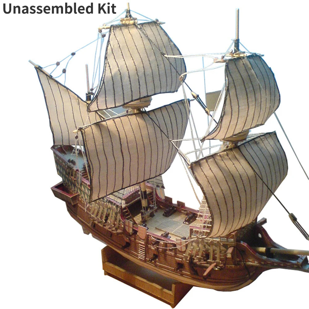 Paper boat model DIY battleship paper model sailboat model Unassembled Kit