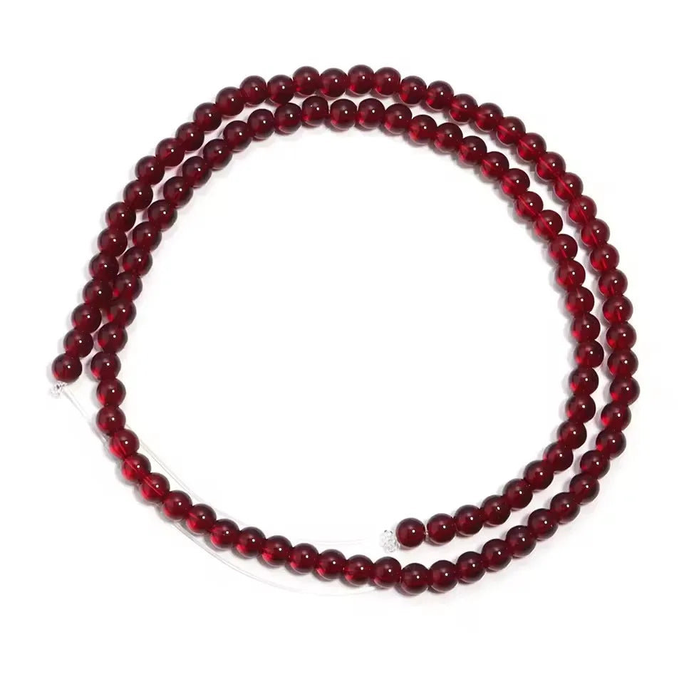 1Strand 4/6/8/10mm Red Garnet Color  Red Garnet  Loose Spacer Bead for Jewelry Making DIY Charms Bracelet Necklace Accessories