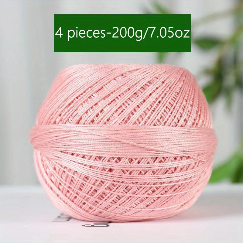 1PC Premium Mercerized Silk Lace Yarn Bundle-Soft, Durable, Vibrant Colors for DIY Knit & Crochet
