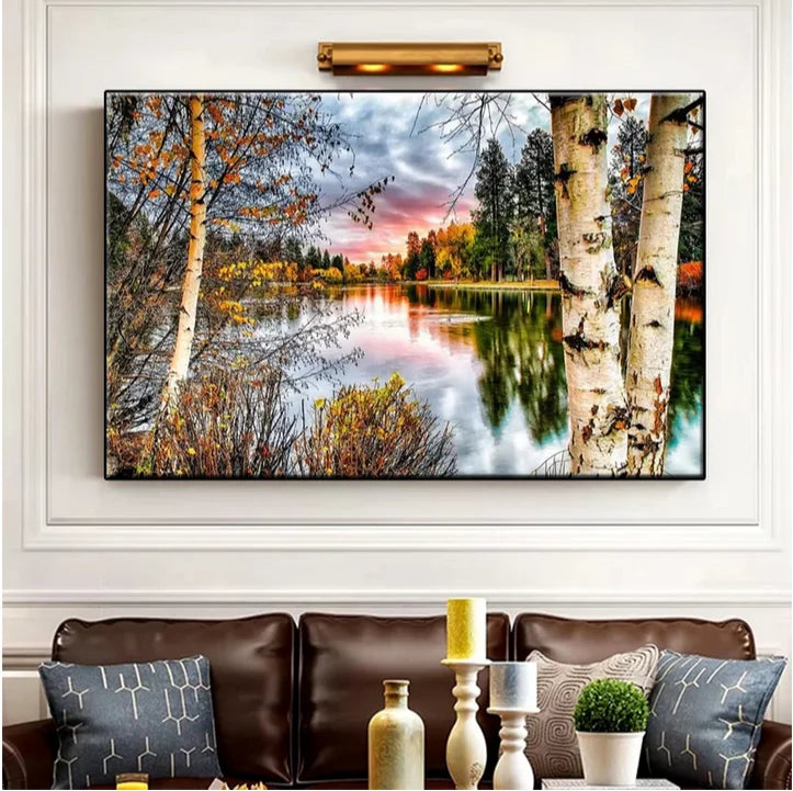 Natural Scenery Lakes Autumn Trees 5D DIY Diamond Painting