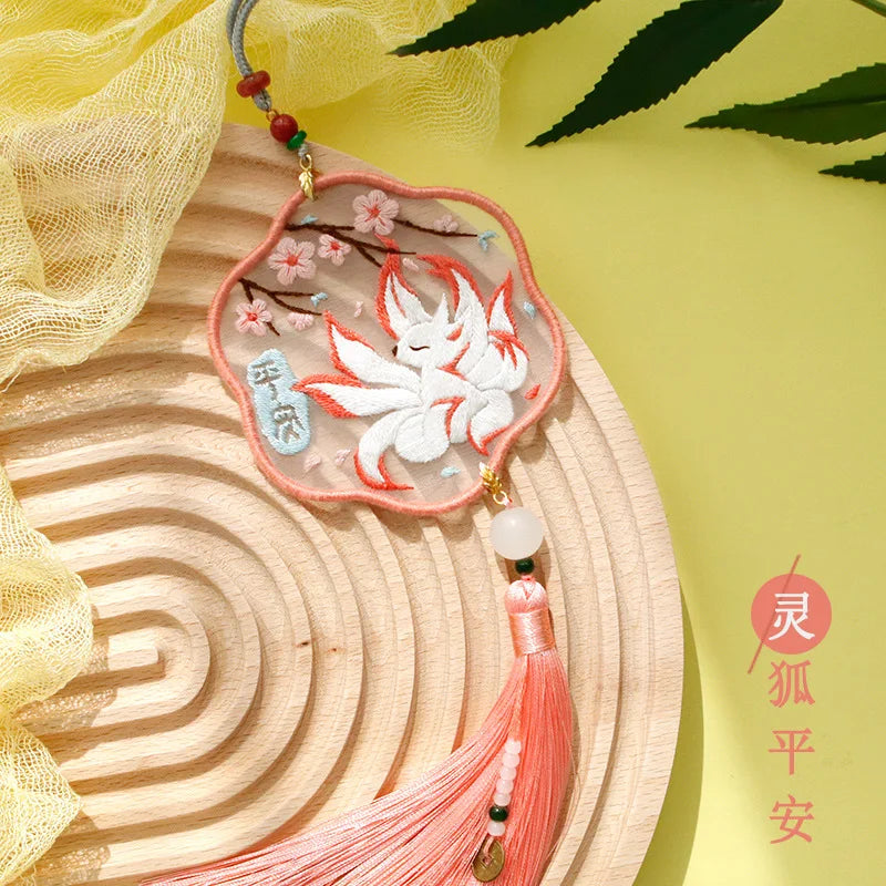 Car Pendant Needlepoint for Beginner Handmade, DIY Needlework Easy Embroidery Kit Sewing