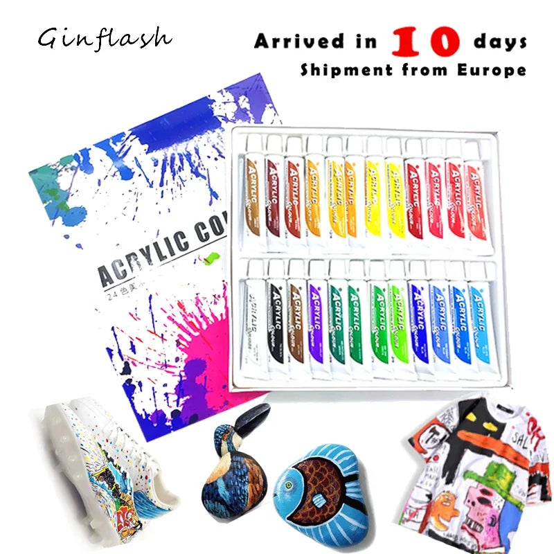 DIY Art Painting Drawing Set Waterproof Paint Brush Palette