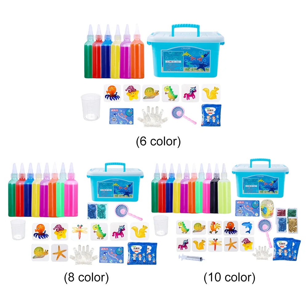 DIY Magic Water Kids Handmade Craft Painting Stickers Fairy Gel Ocean MoldEducation