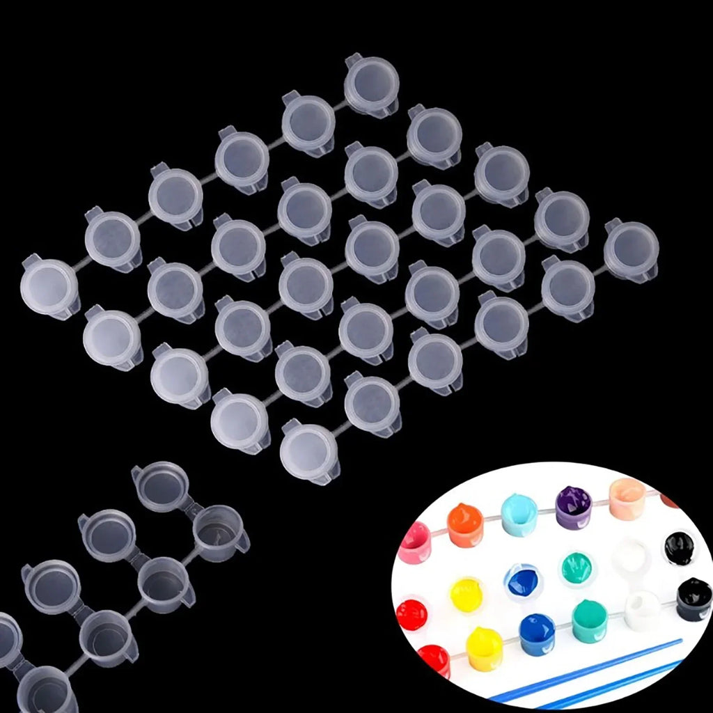 10Strips Empty Paint Pot Empty Acrylic Mini Container