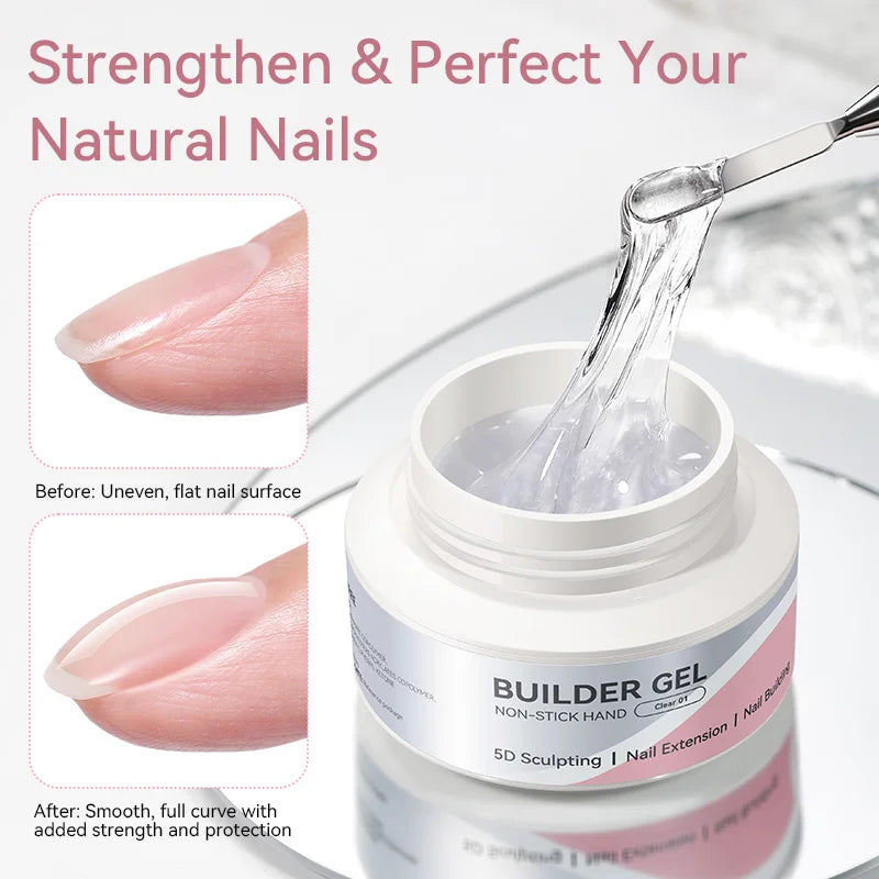 Clear Non-Stick Gel Nail Polish 5D Shaping/Sculpting/Carving Hard Gel DIY Nail Art at Home