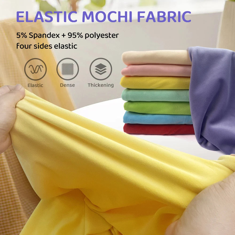 2024 Small Size 50x50cm Squishy Mochi Stetch Minky Fabric 95% Polyester 5% Spandex Stretch 4 Side Plush Fabric For Diy SewingToy
