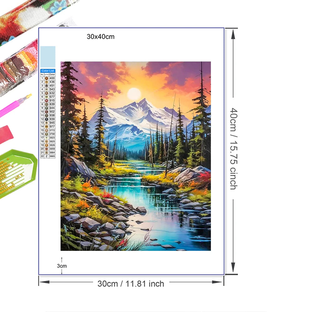 5D Diamond Art Painting by numbers  Landscape Mosaic Cross Stitch