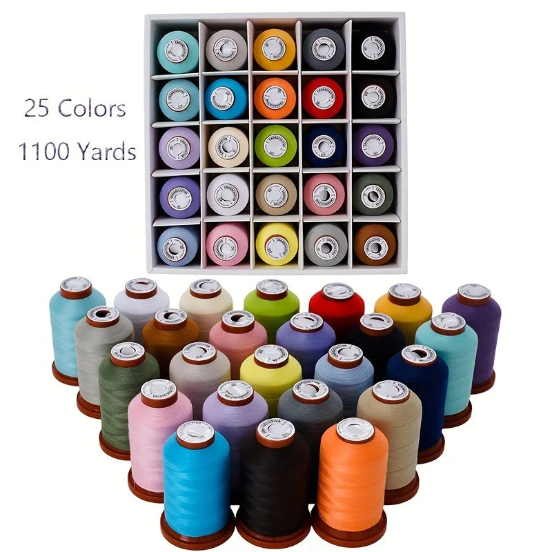 Sewing Threads Kits, 25 Colors 1100 Yards Per Spools