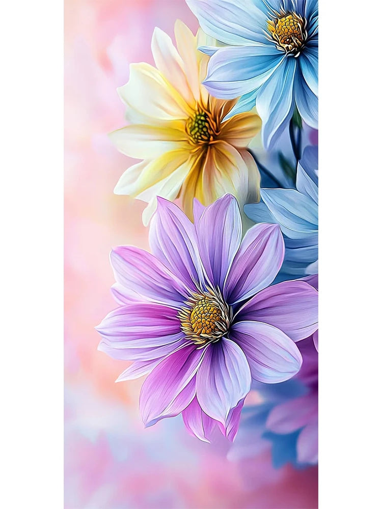 Big Diamond Painting DIY Giant Dreamy Colorful Flower Diamond Art 5D Square Round Rhinestone.