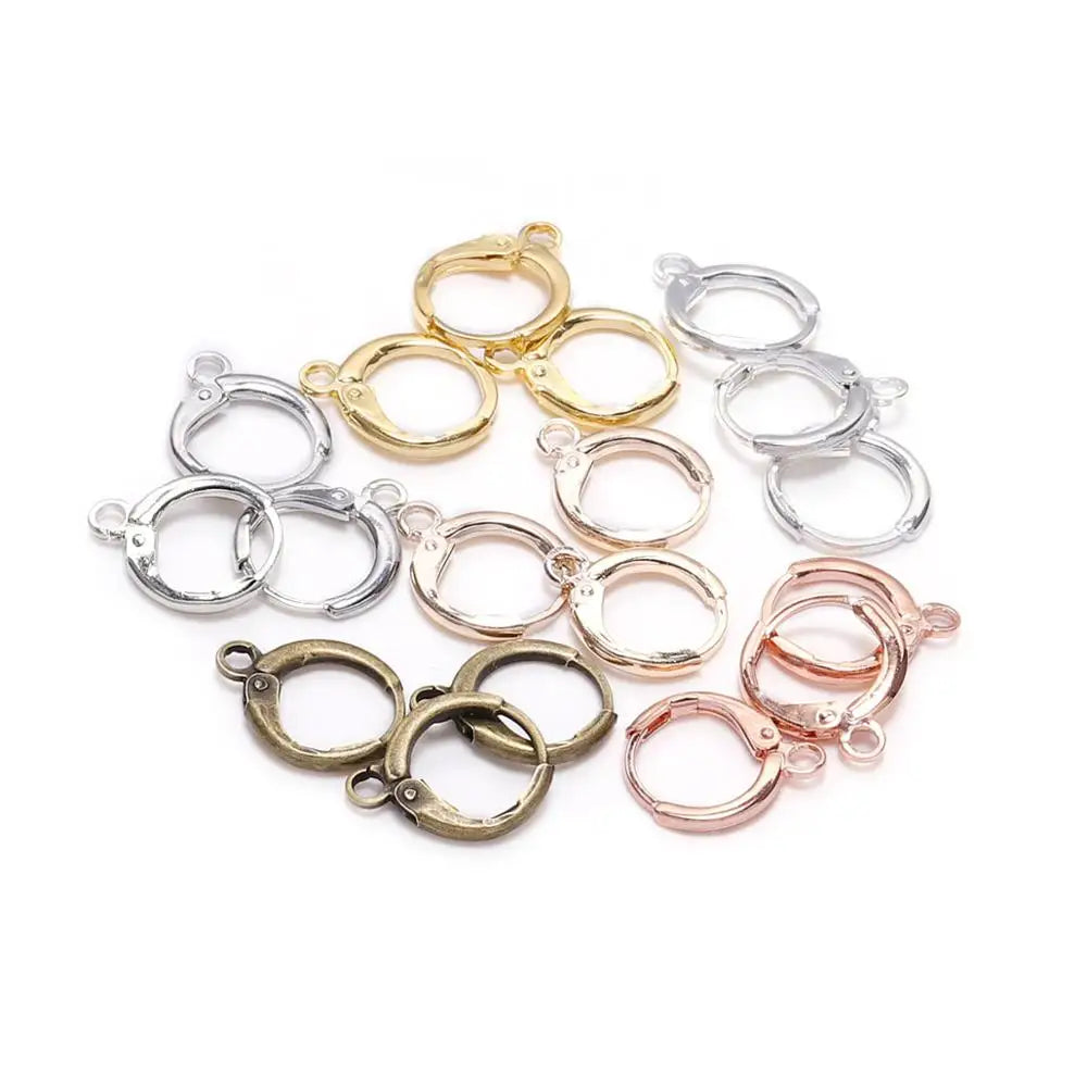 20pcs, Gold  France Lever Earring Hooks Wire Settings Base Earrings Hoops