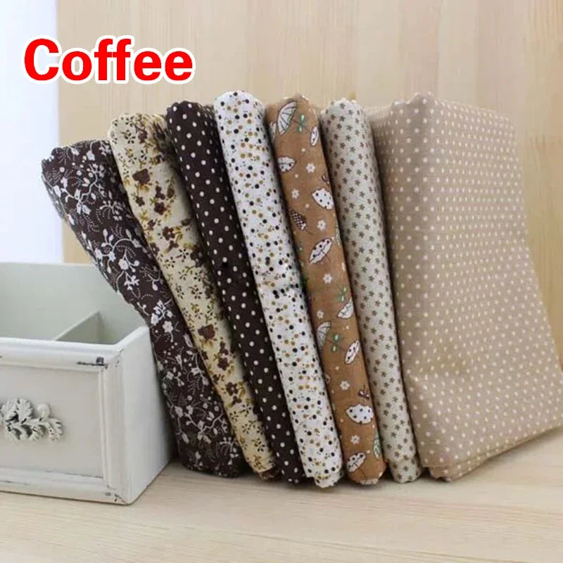 7pcs 25*25cm Square Crafts Cloth 100% Cotton Fabric Print Cloth