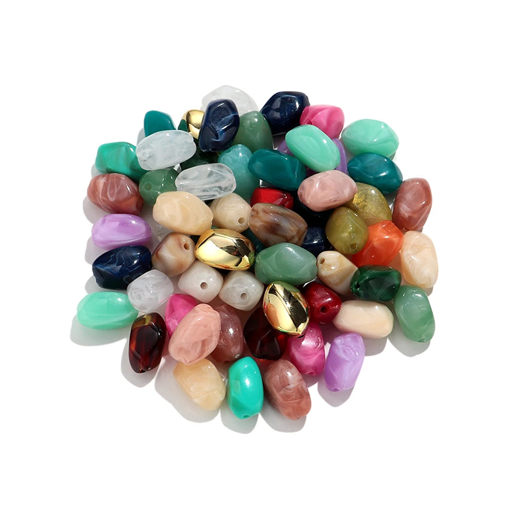 20pcs Dual Color  Stone Shape Loose Spacer Beads for DIY Jewelry