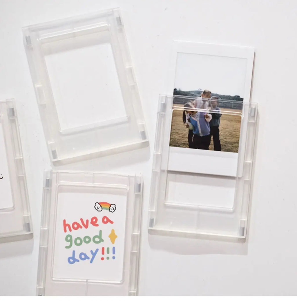 3-inch minimalist Polaroid photo frame with magnetic transparent acrylic photo card display