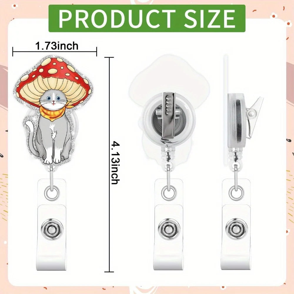 Highland Cow Badge Reel Gift Set, retractable ID clip for nurses, doctors & teachers.