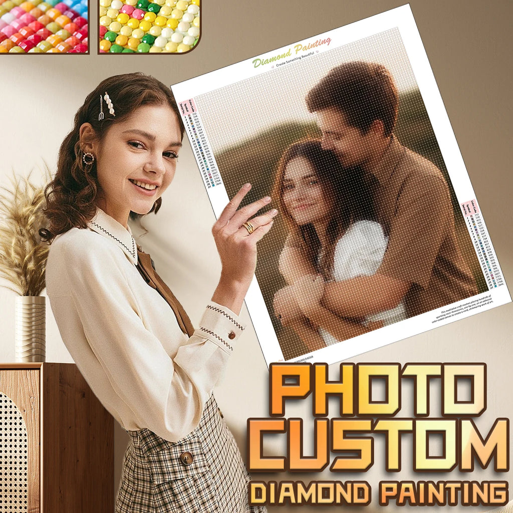 5D Diamond Painting Photo Custom Personalized Gift Rhinestones Diamond Pictures to Make Cross Stitch Kits DIY for Wall Decor
