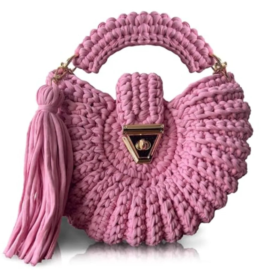 Evening Clutch Bag for Women, Handmade Crochet Wedding Party Purse, Small Flap Formal Crossbody Handbag Evening Clutch
