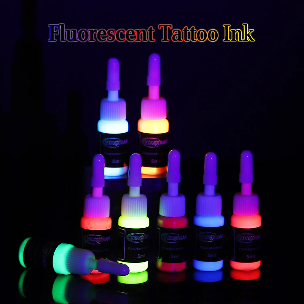 Fluorescent Tattoo Ink Kit Safe Non-toxic, Stylish Body Art That Glows