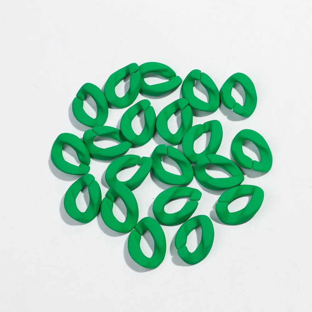 20pcs 20x30mm Acrylic Frosted Square Link Chain Loose Beads