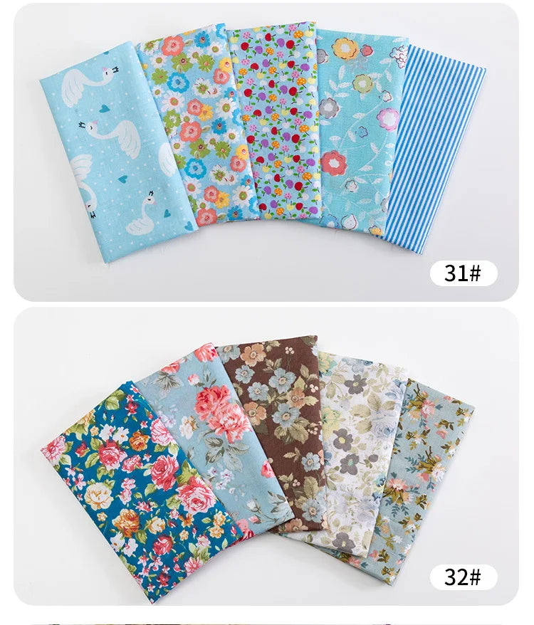 5Pcs/Set 25cmX25cm  Quilting Cloth Patchwork Needlework Handmade DIY Material