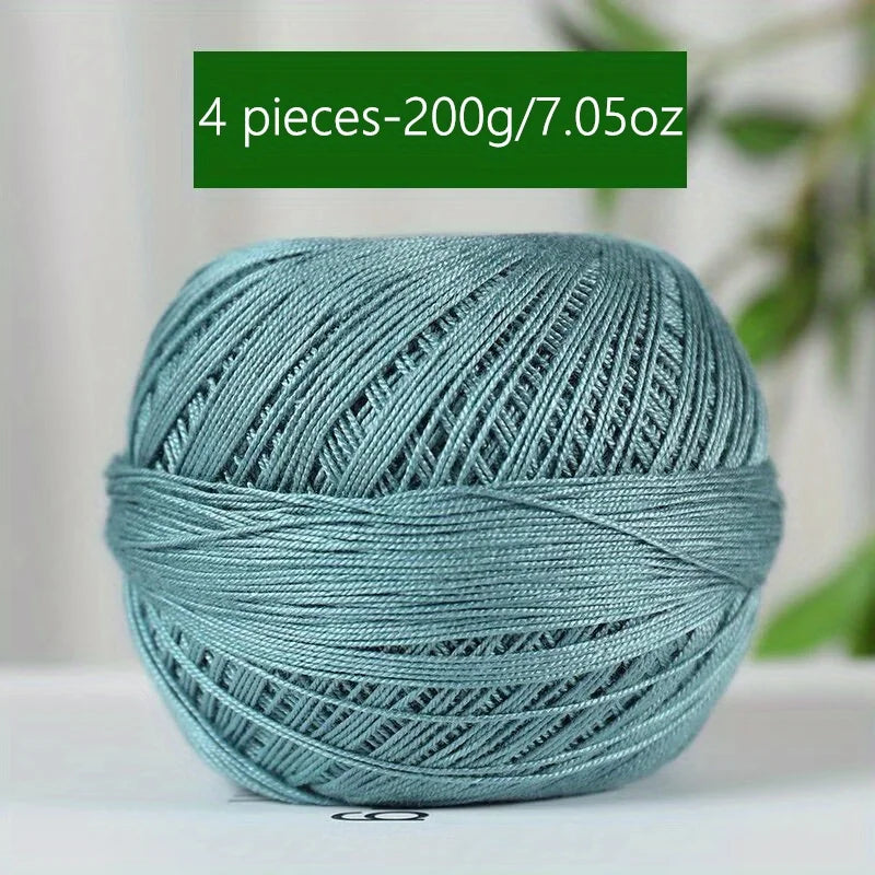 1PC Premium Mercerized Silk Lace Yarn Bundle-Soft, Durable, Vibrant Colors for DIY Knit & Crochet