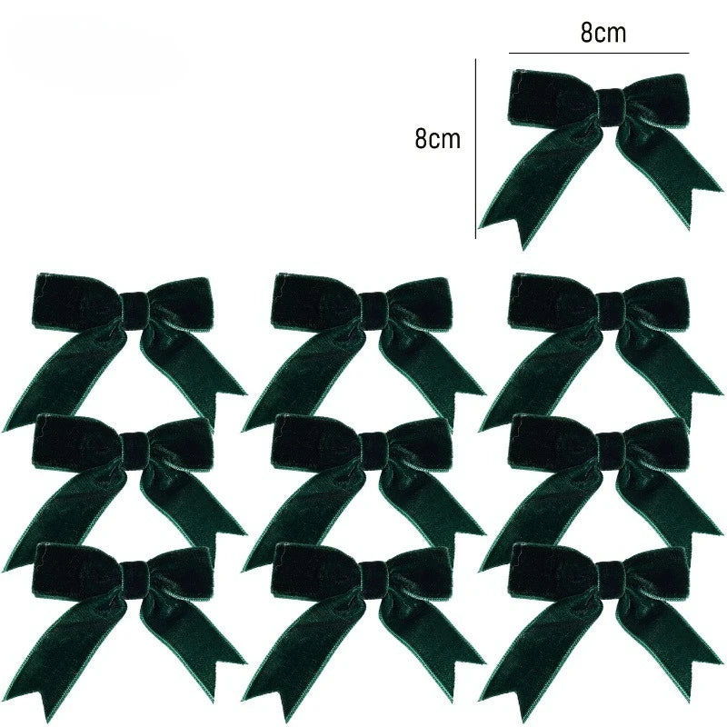 10/100x Red Christmas Bow Velvet Christmas Wreath Bow Christmas Tree Topper Bows Garland Hanging Ornaments DIY Craft Party Gifts