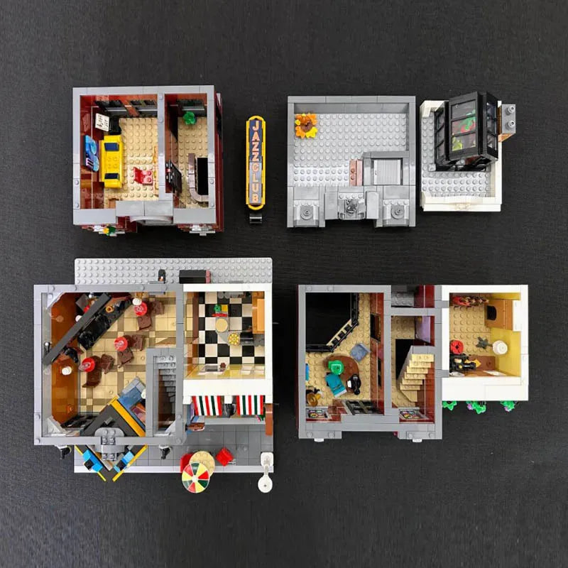 Creating Jazz Club Expert Pizza Shop House Building Blocks Street View Toys Christmas gift