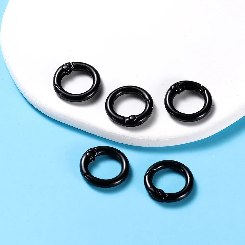 5Pcs/Lot 21 Colors Metal O Ring Spring Clasp Openable Round Carabiner Keychain Clips Hook