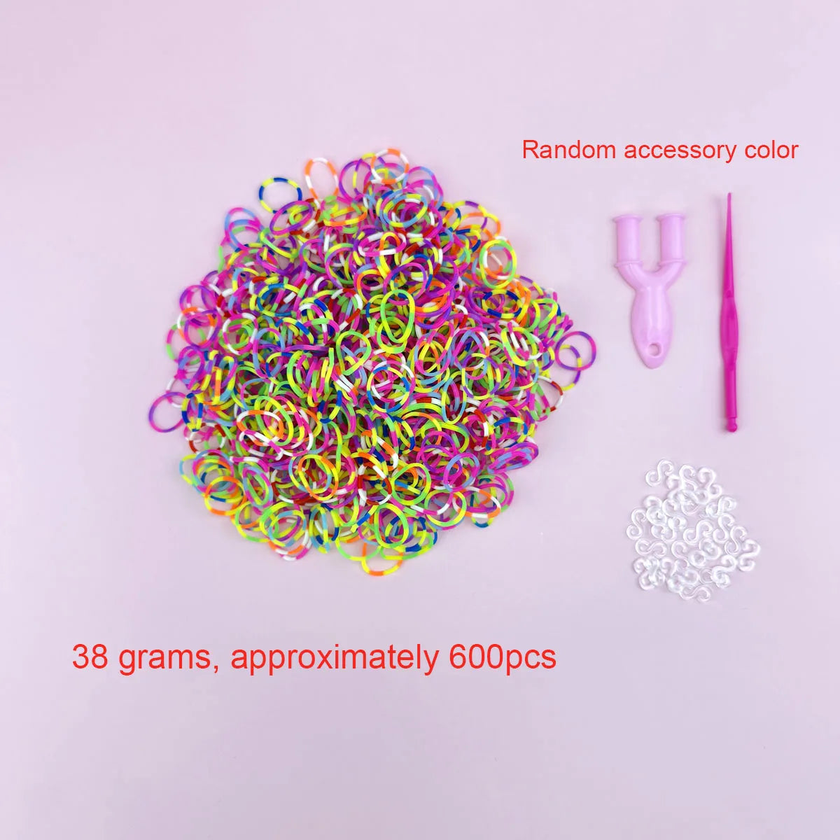 600Pcs Color Rubble Loom Bands Bracelets Kit Girl Gift DIY Jewelry Making