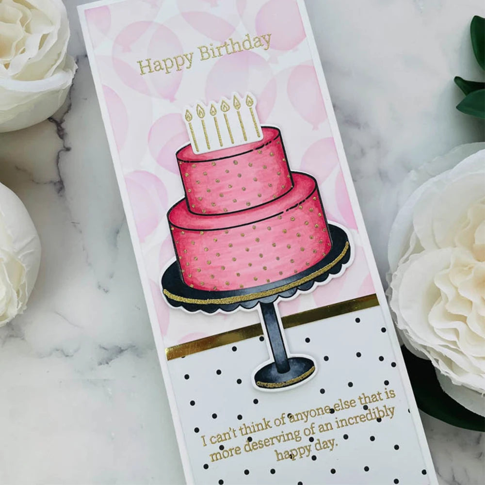 Happy Birthday Sentiments Transparent Clear Stamps and Cutting Dies For DIY Craft Making Card Photo Album Scrapbooking Decoratio