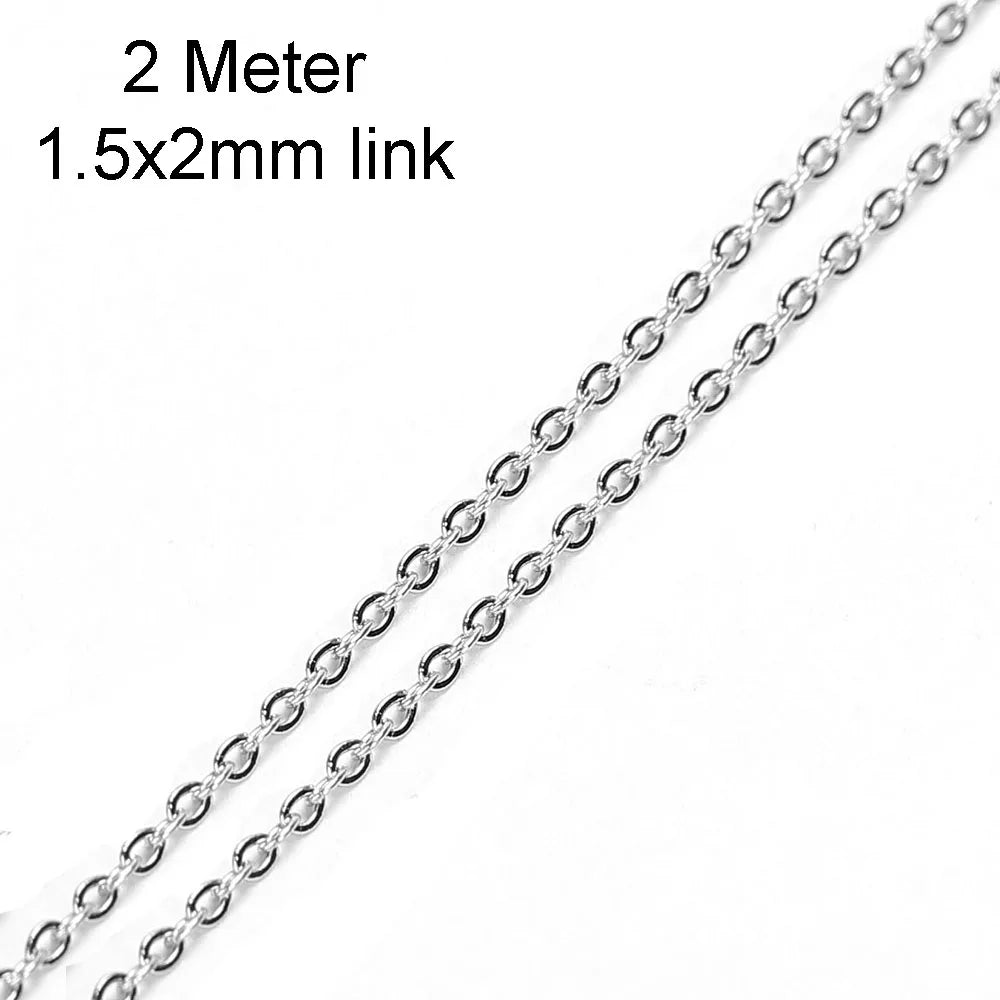 10 Meters Stainless Steel Chain,Gold&Steel Color Link for DIY Jewelry Making