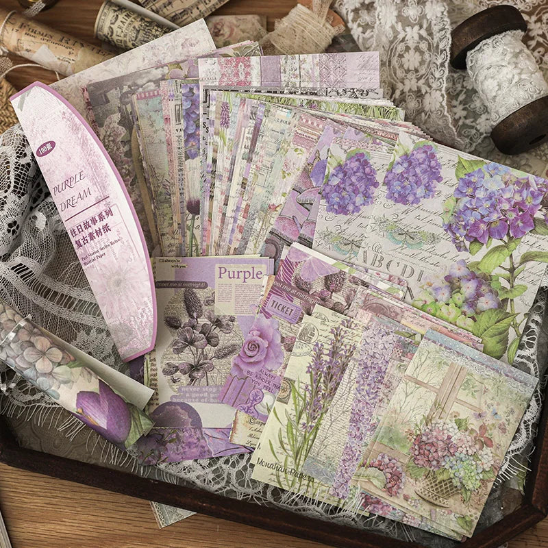 100Pcs/Pack Past Stories Vintage Series Scrapbooking Material