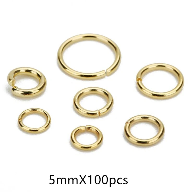 100-200pcs Stainless Steel Split Rings Black Open Jump Rings Connector