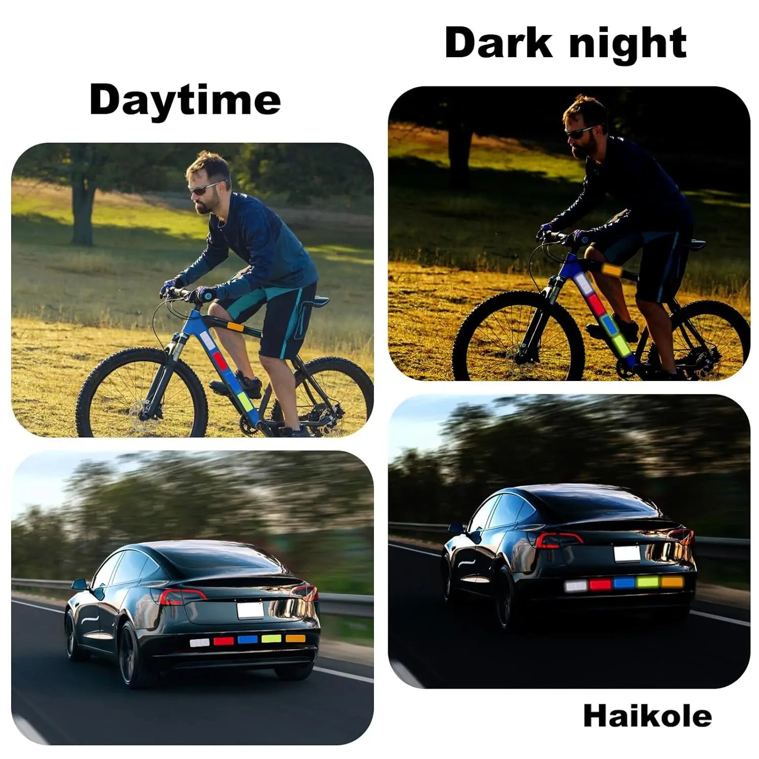 10pcs/set Car Motorcycle Bumper Reflective Safety Strip Stickers for Car Trailer 2027