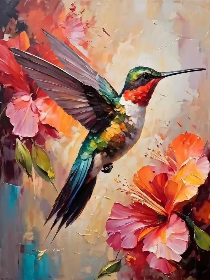 5D Diamond Painting Set Hummingbird Flower Bird Art Embroidery Home Wall Decoration Gifts.