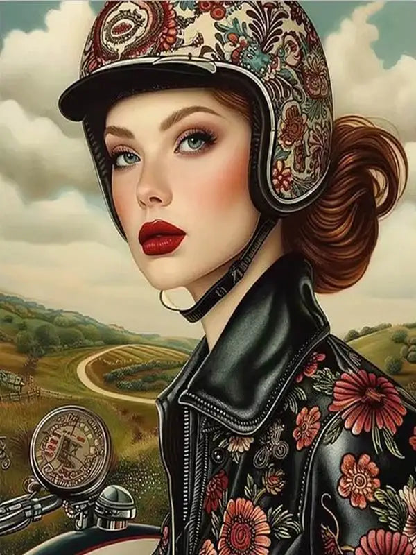 120 Colors Resin DIY Diamond Painting Beautiful Woman with Glasses Flower with Sticker.