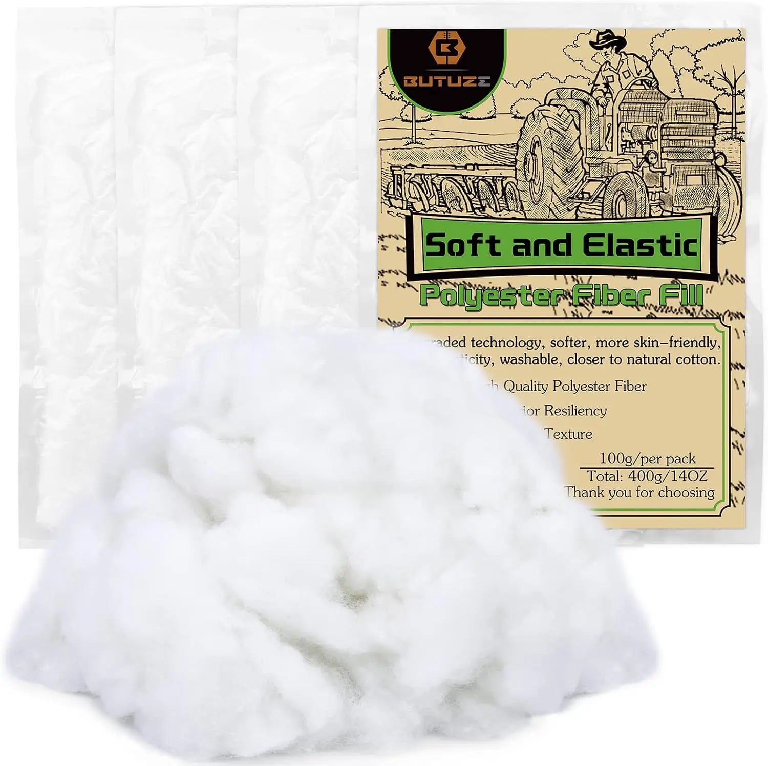 Polyfill Stuffing Fiber Fill White High Resilience Premium Fiberfill Crochet Stuffing