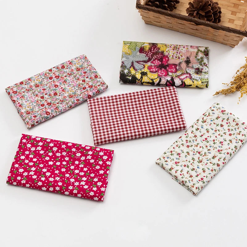 5Pcs/Set 25cmX25cm  Quilting Cloth Patchwork Needlework Handmade DIY Material