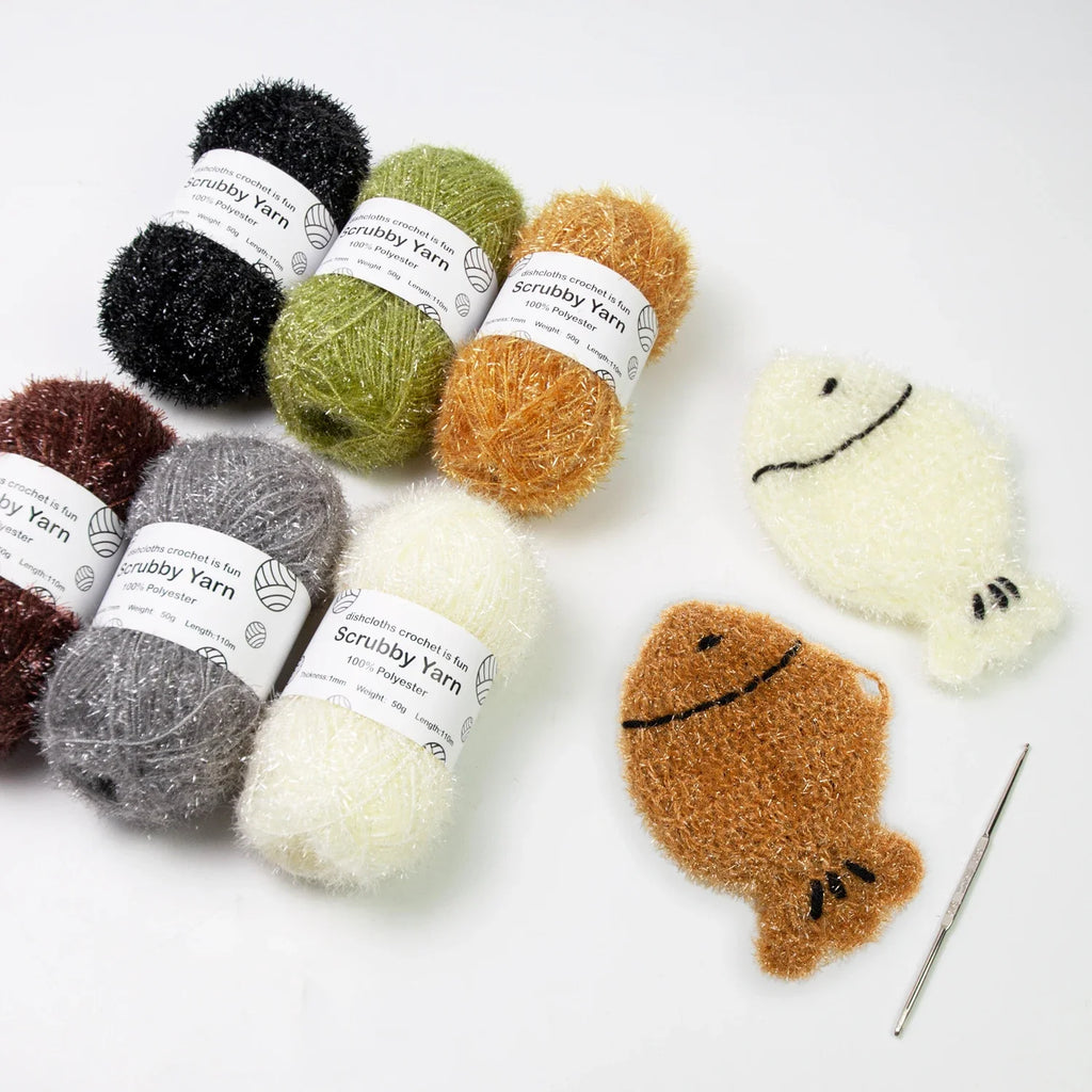 Scrubby Yarn for Scrubbies 6pcs Scrubbing Yarn Multi Colored