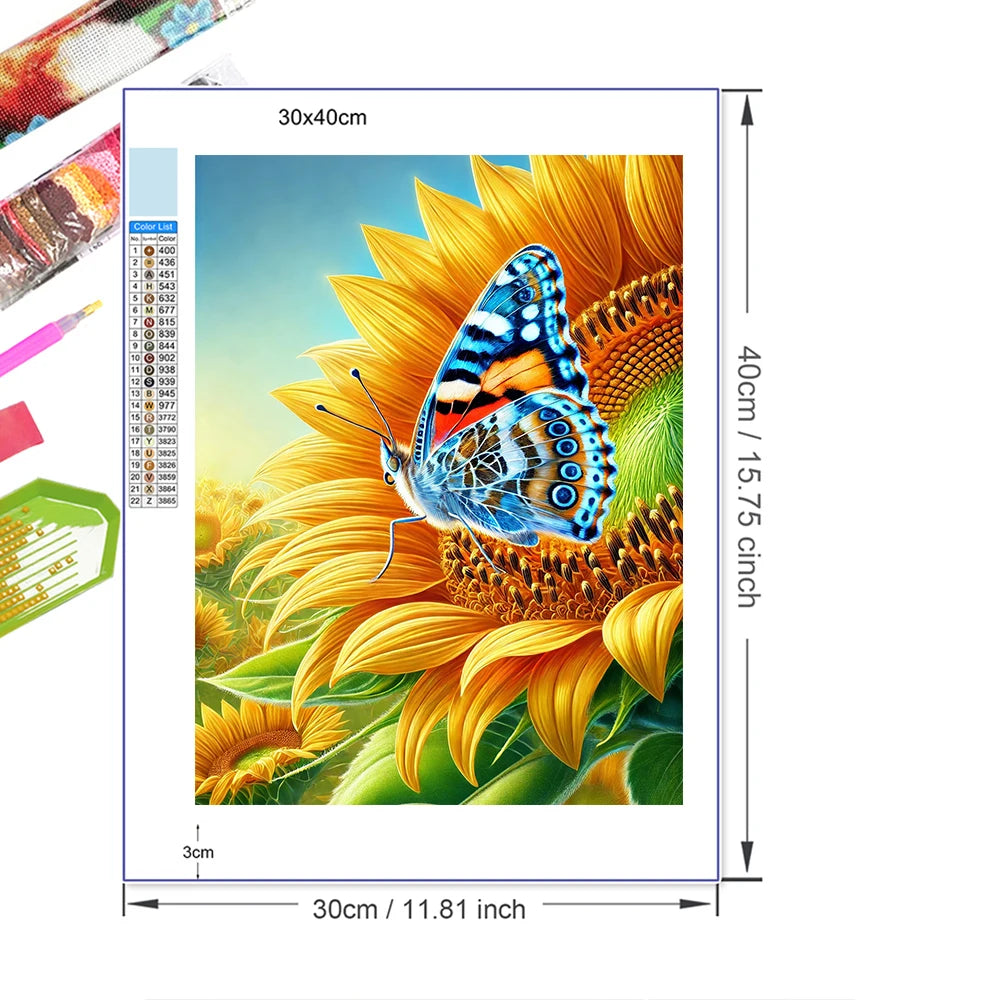 5D Diamond Painting Kit DIY Crafts Cross Stitch Sunflowers  Embroidery